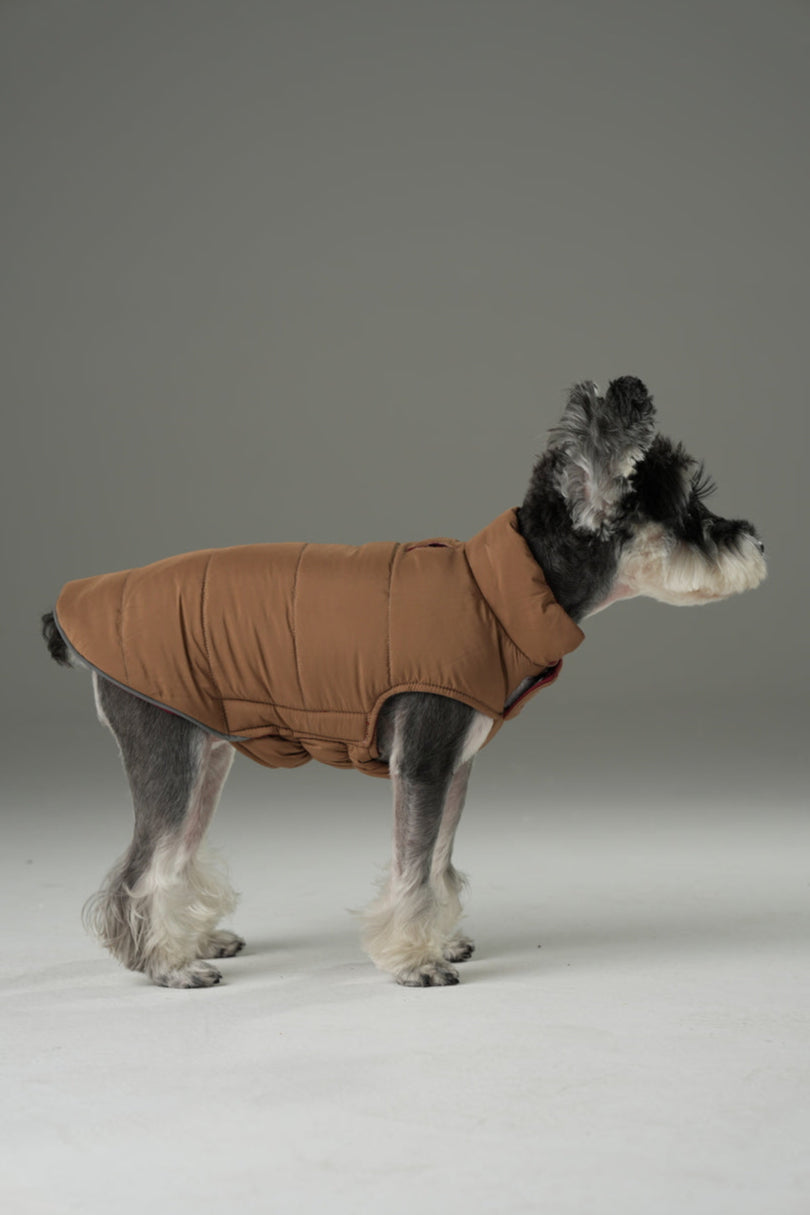 Reversible Dog Vest Jacket Red Brown