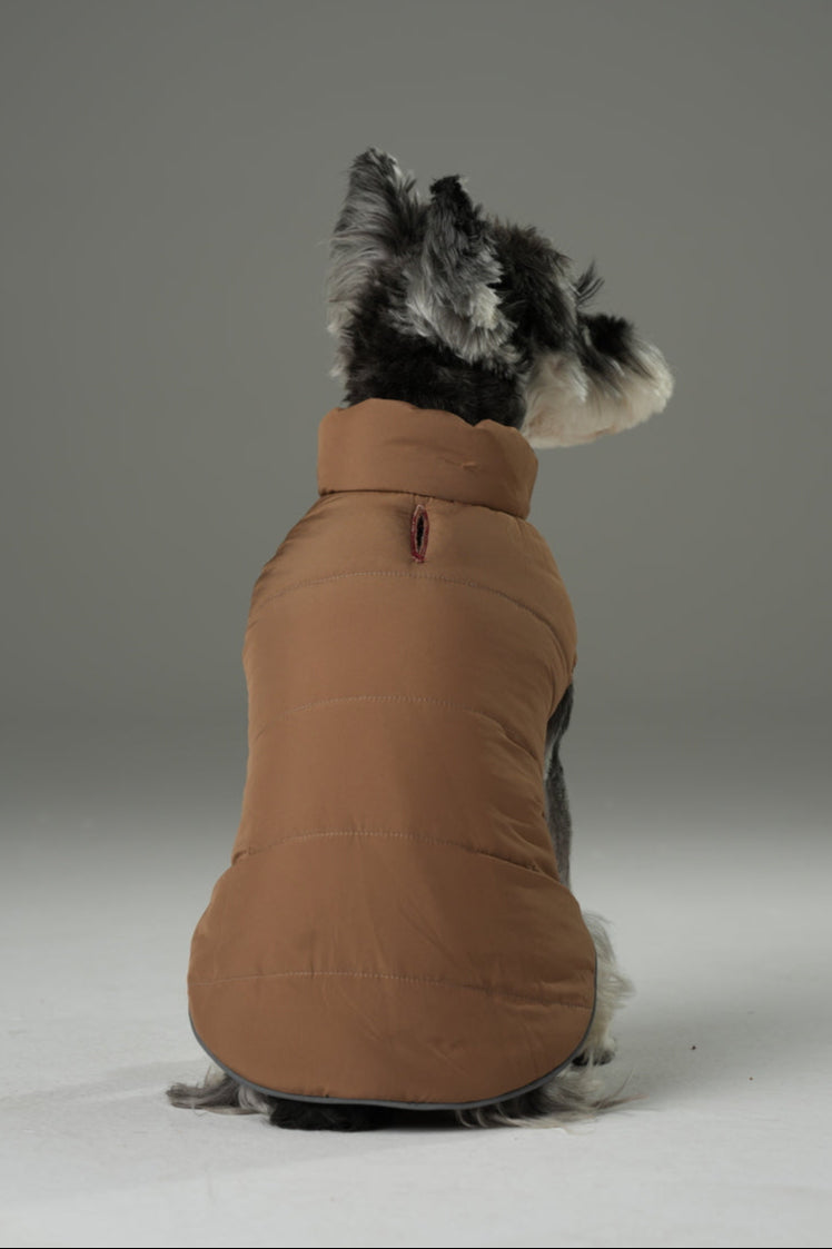 Reversible Dog Vest Jacket Red Brown