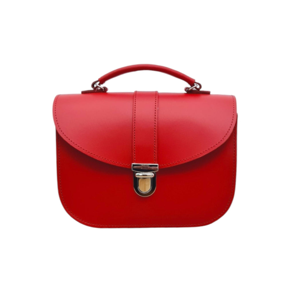 Olympia Handmade Leather Bag in Pillar Box Red