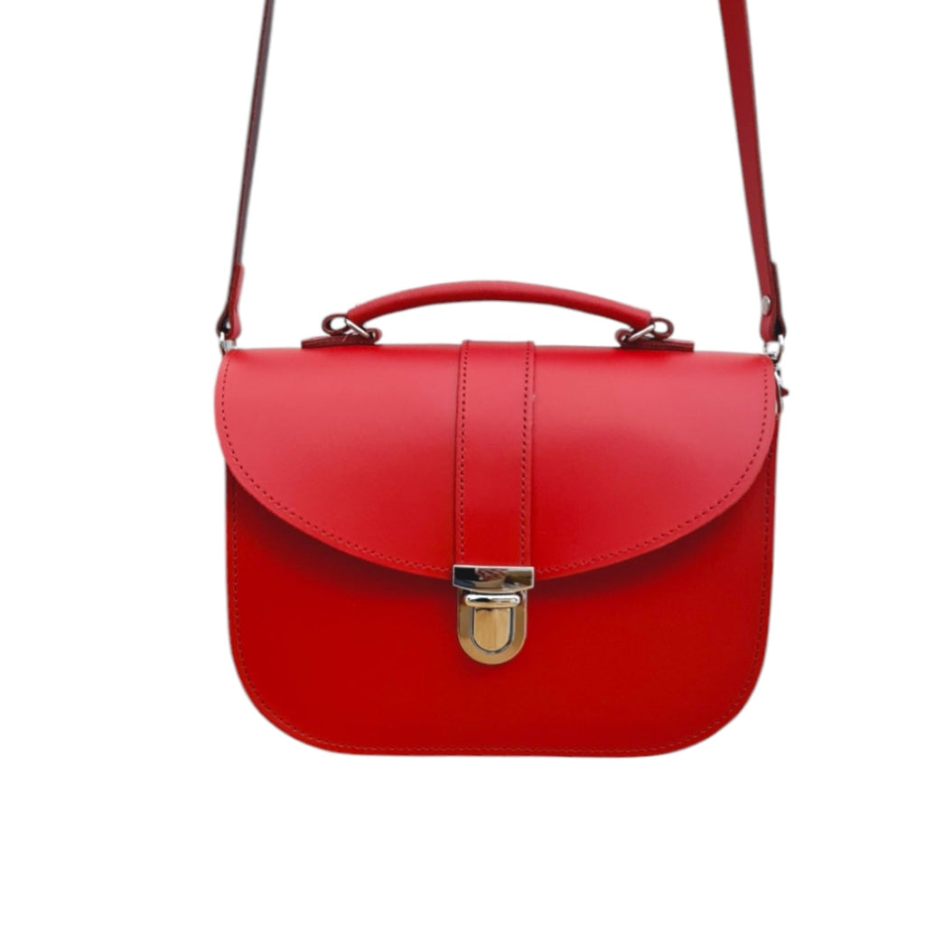 Olympia Handmade Leather Bag in Pillar Box Red