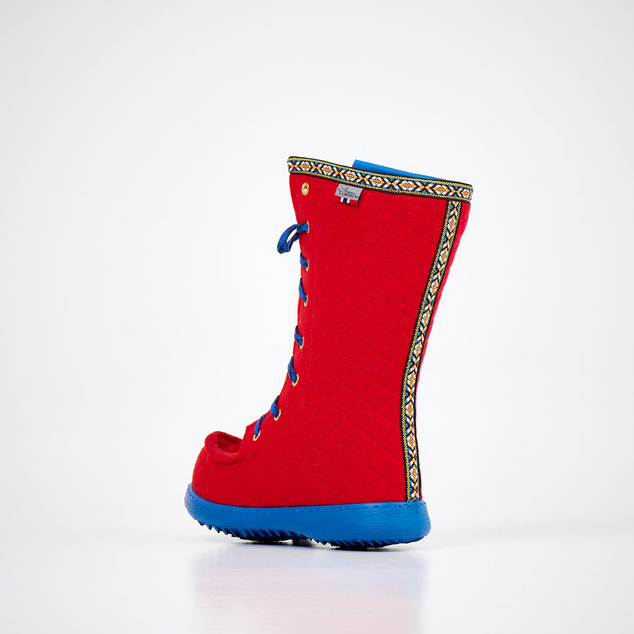 Polar Lobben Felt Boots - Red