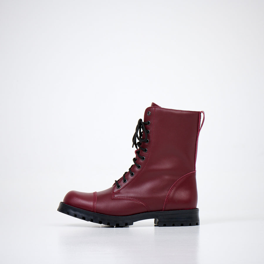 Unisex 511 Burgundy Leather Boots – Warm & Durable by Samelin at www.brixbailey.com