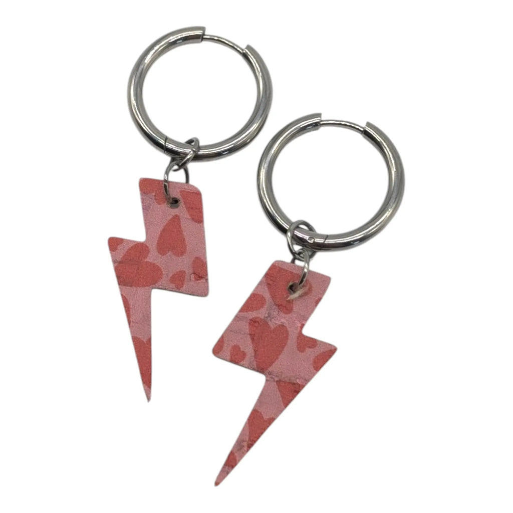 Pink and hearts mini lightning bolt cork charms