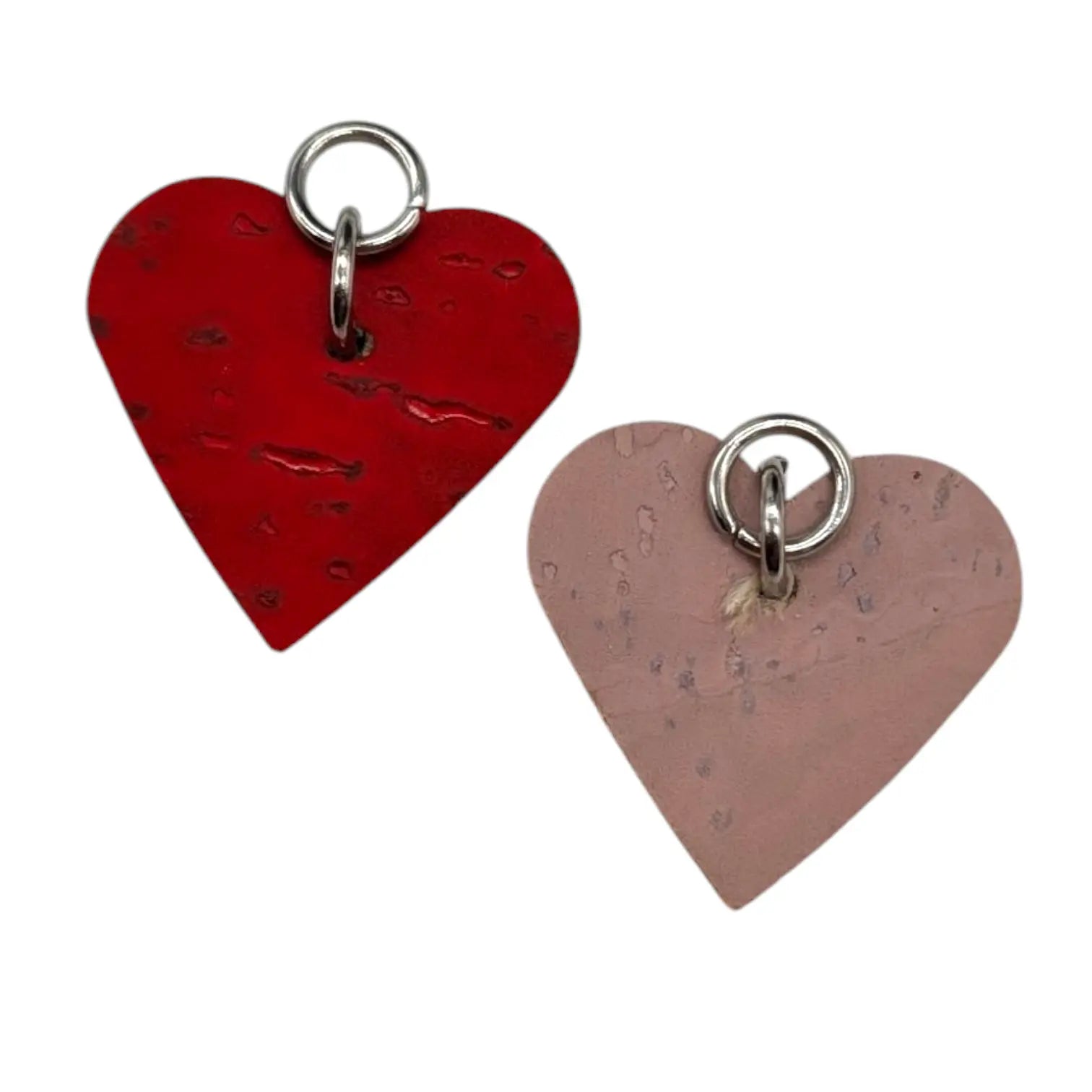 Pink and red mini heart cork charms
