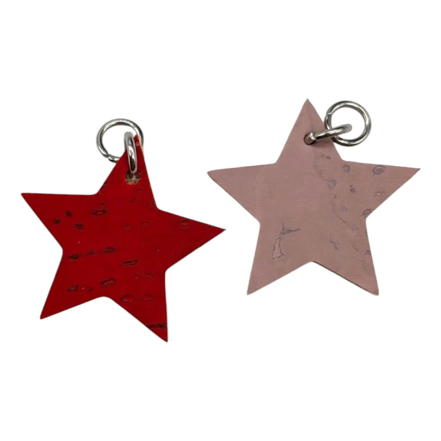 Pink and red mini star cork charms