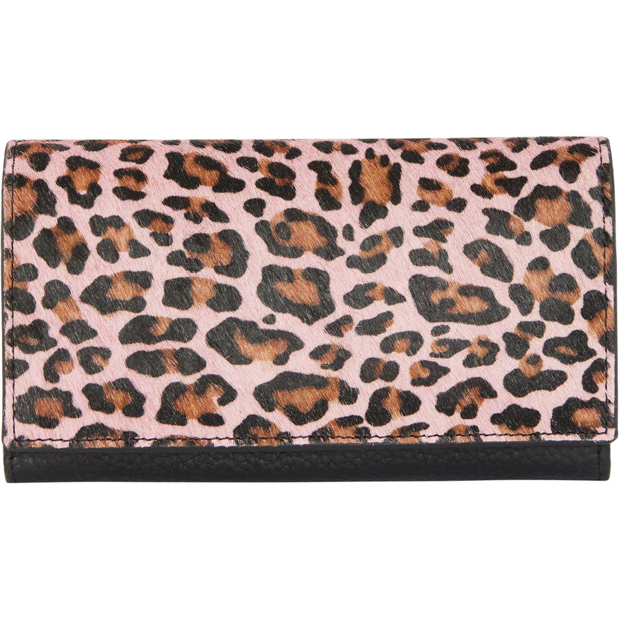 Pink Animal Print Leather Multi Section Purse Brix and Bailey Brand