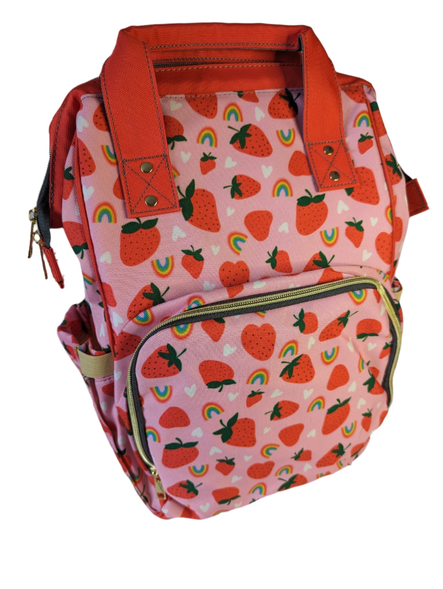 Pink Baby Changing Backpack Bag - Strawberry Fields