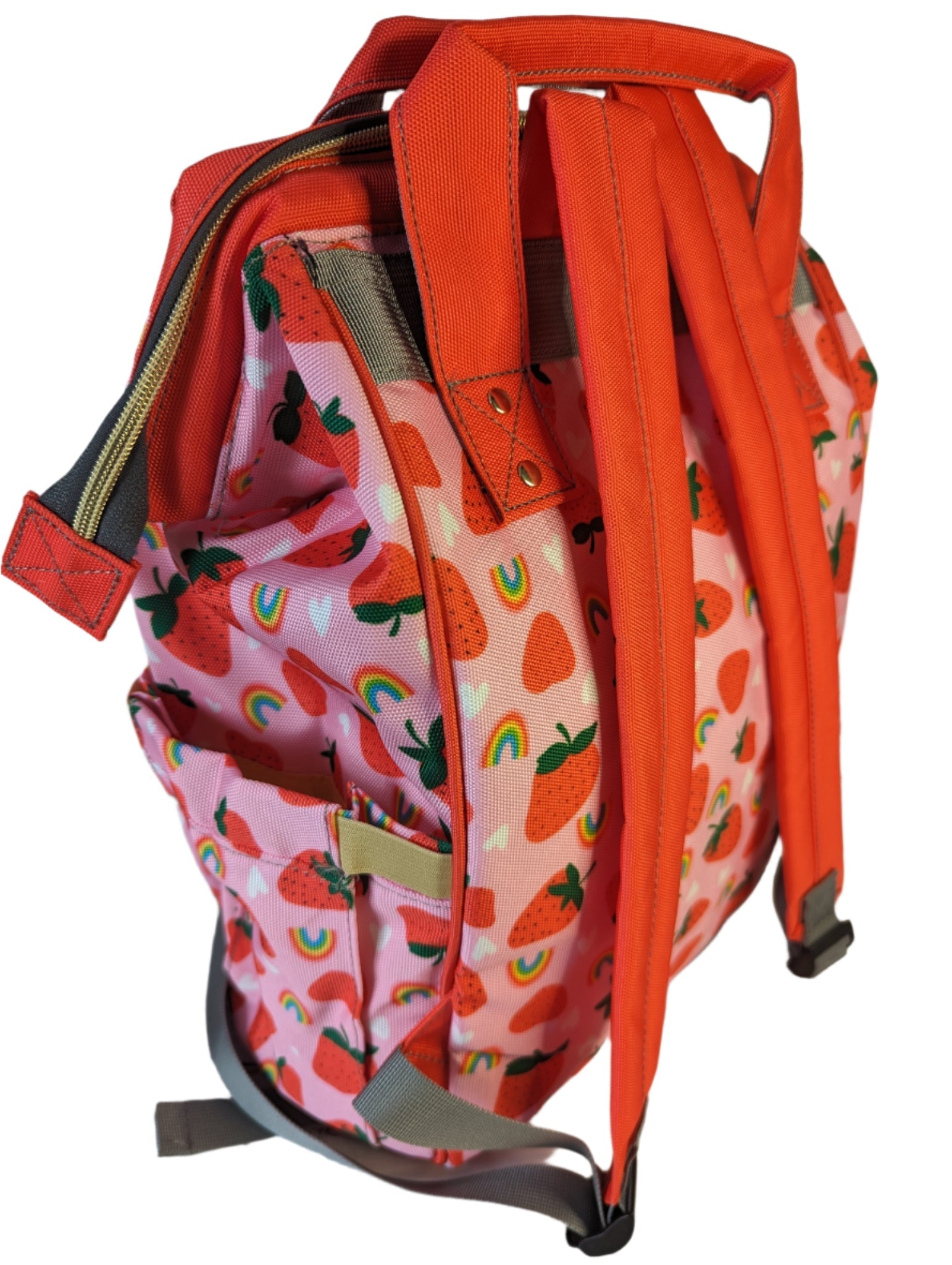 Pink Baby Changing Backpack Bag - Strawberry Fields
