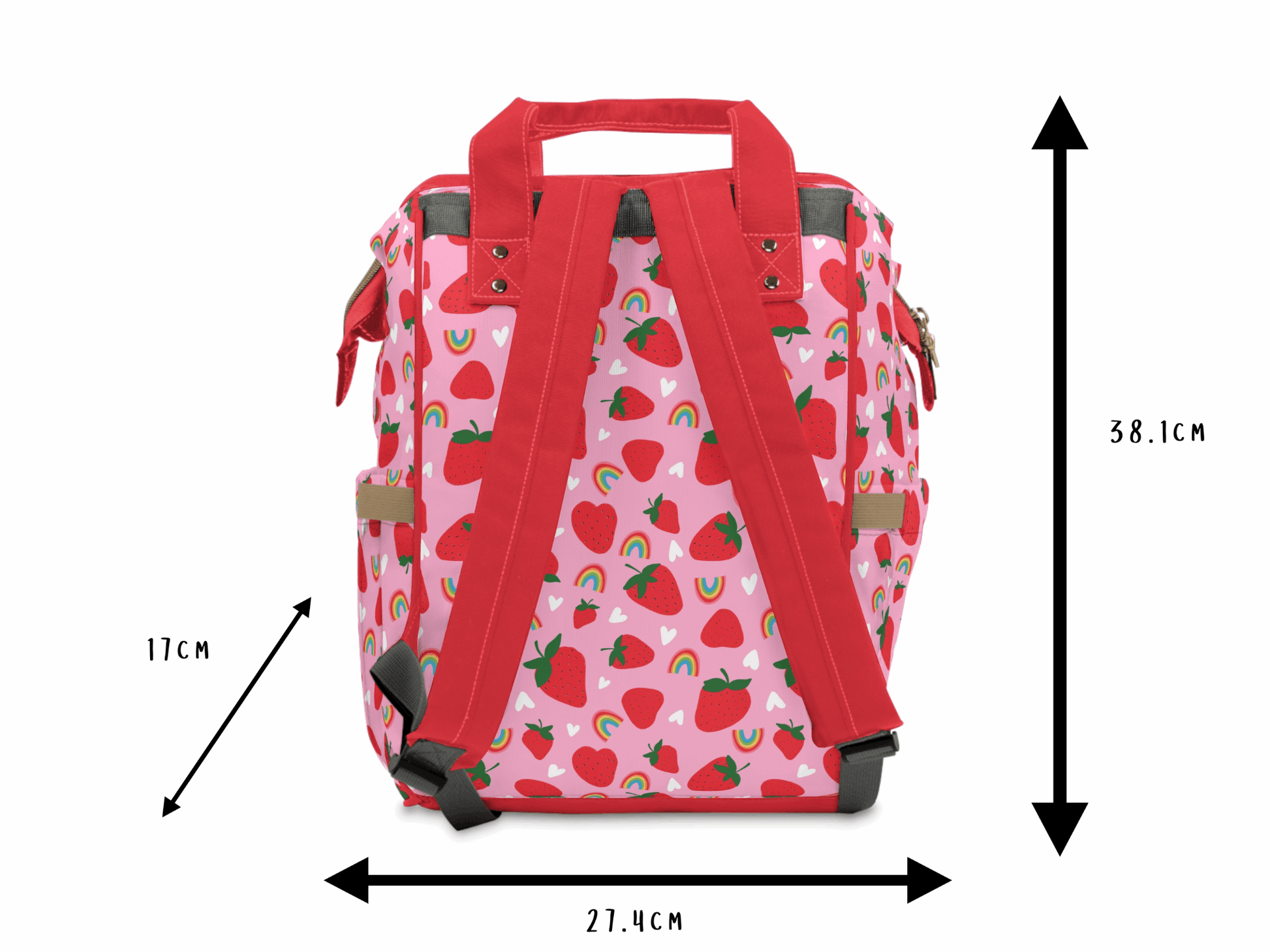 Pink Baby Changing Backpack Bag - Strawberry Fields