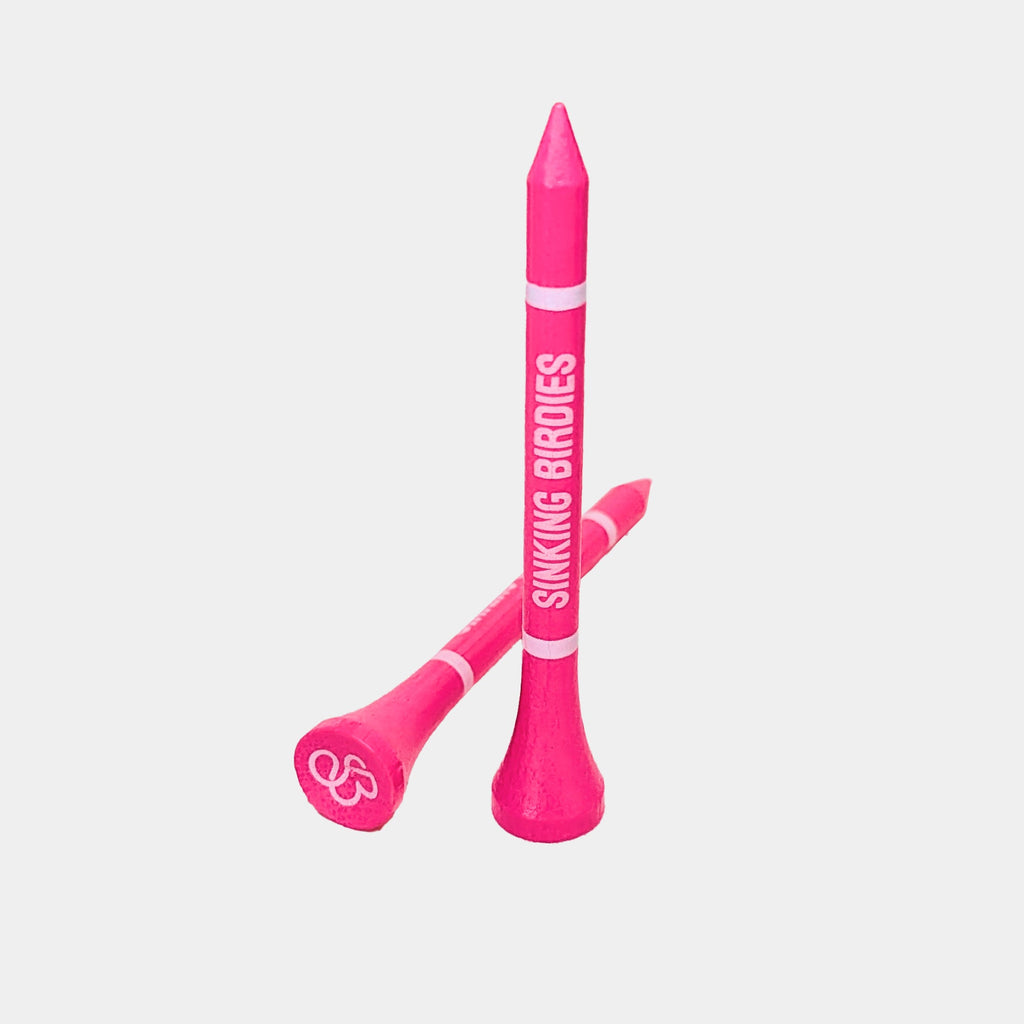 45 Bamboo Golf Tees in Neon Pink