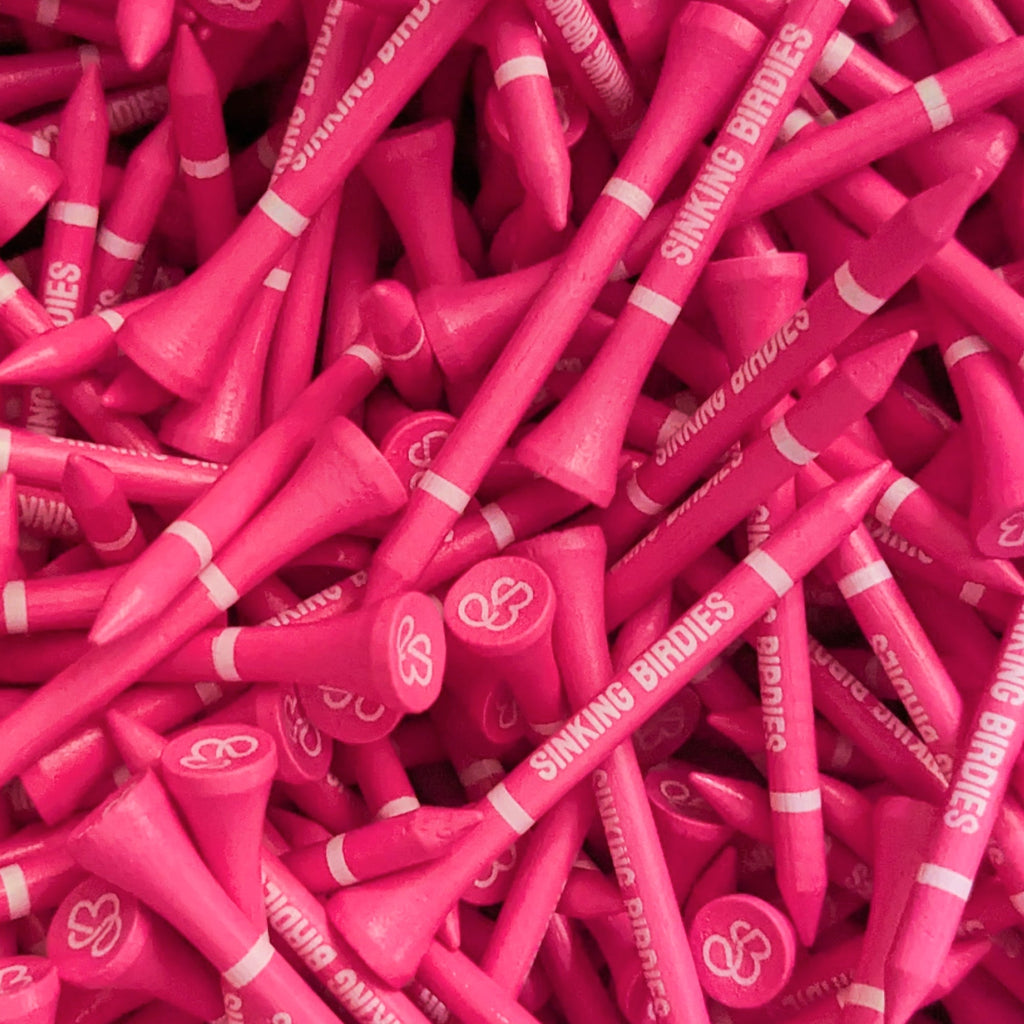 45 Bamboo Golf Tees in Neon Pink