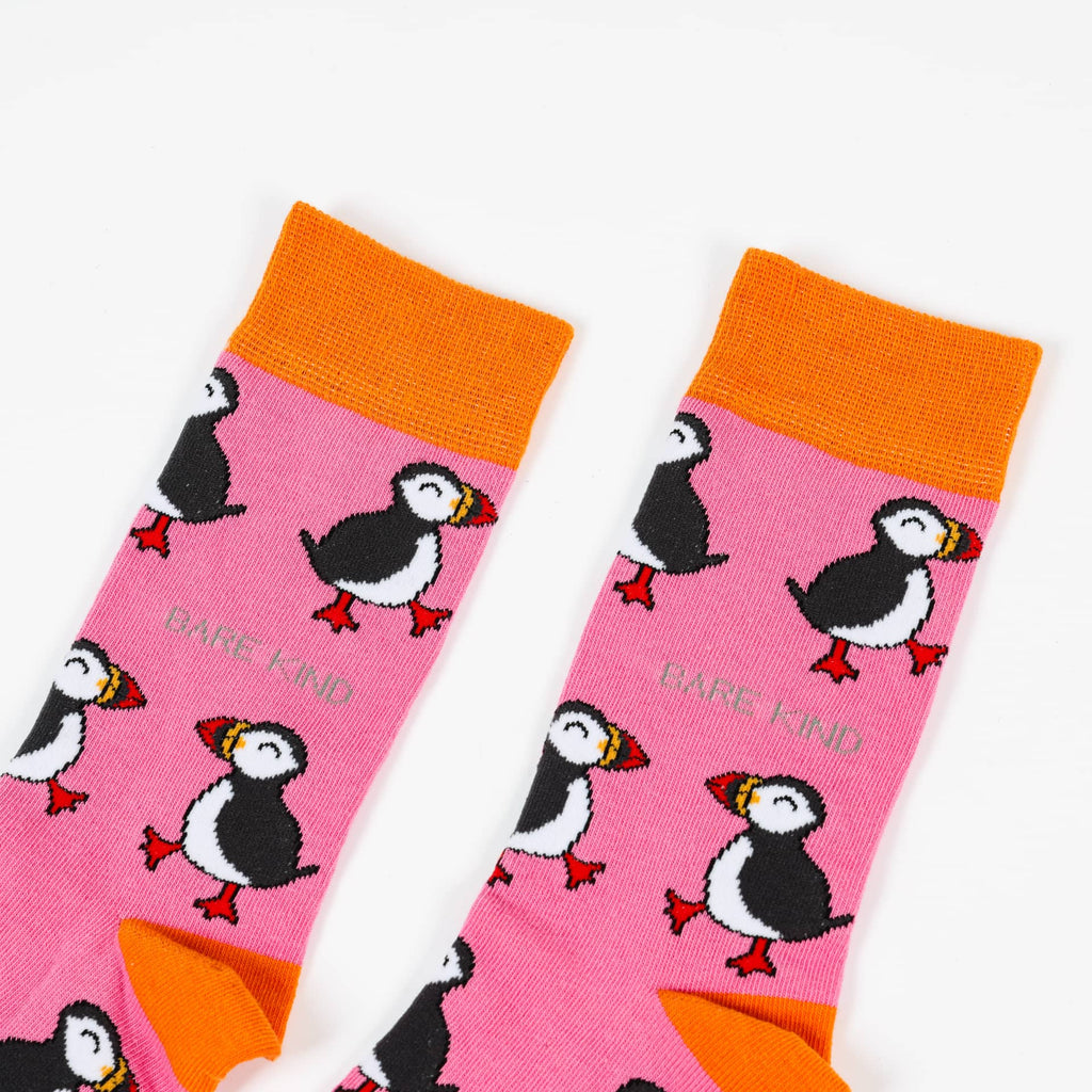 Save the Pink Puffin Bamboo Socks