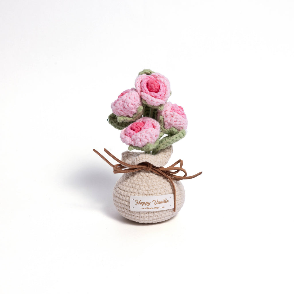 Love Blossom Crocheted Heart Roses and Plants