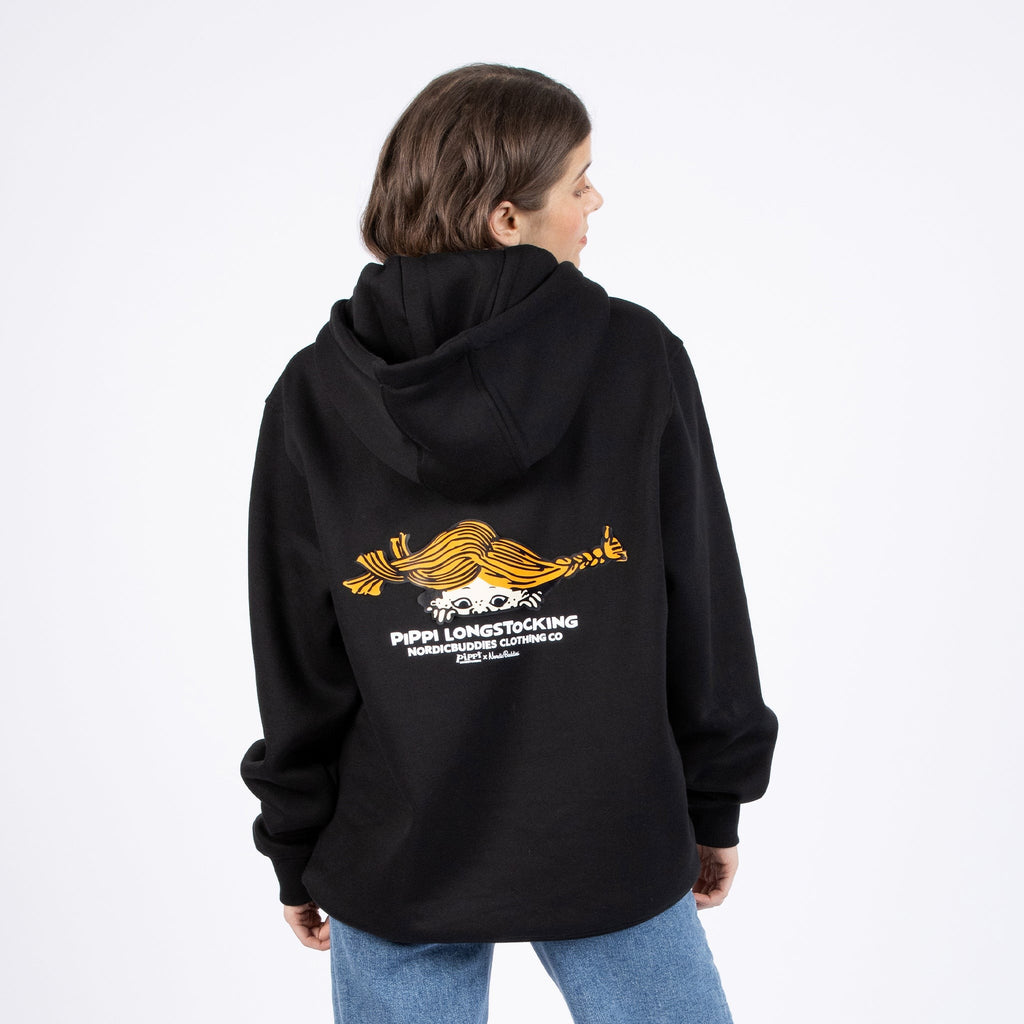 Pippi Longstocking Unisex Heavy Hoodie - Black