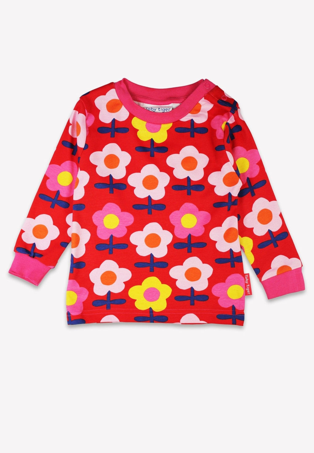 Organic Pink Flower Print Pyjamas for Kids