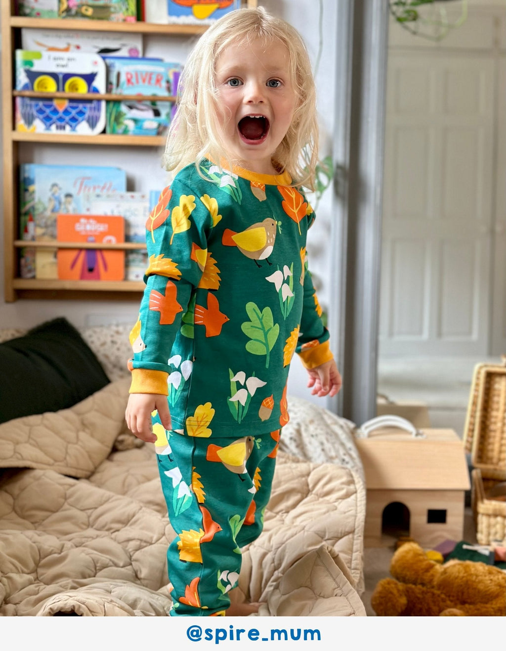 Organic Autumn Print Pyjamas for Kids