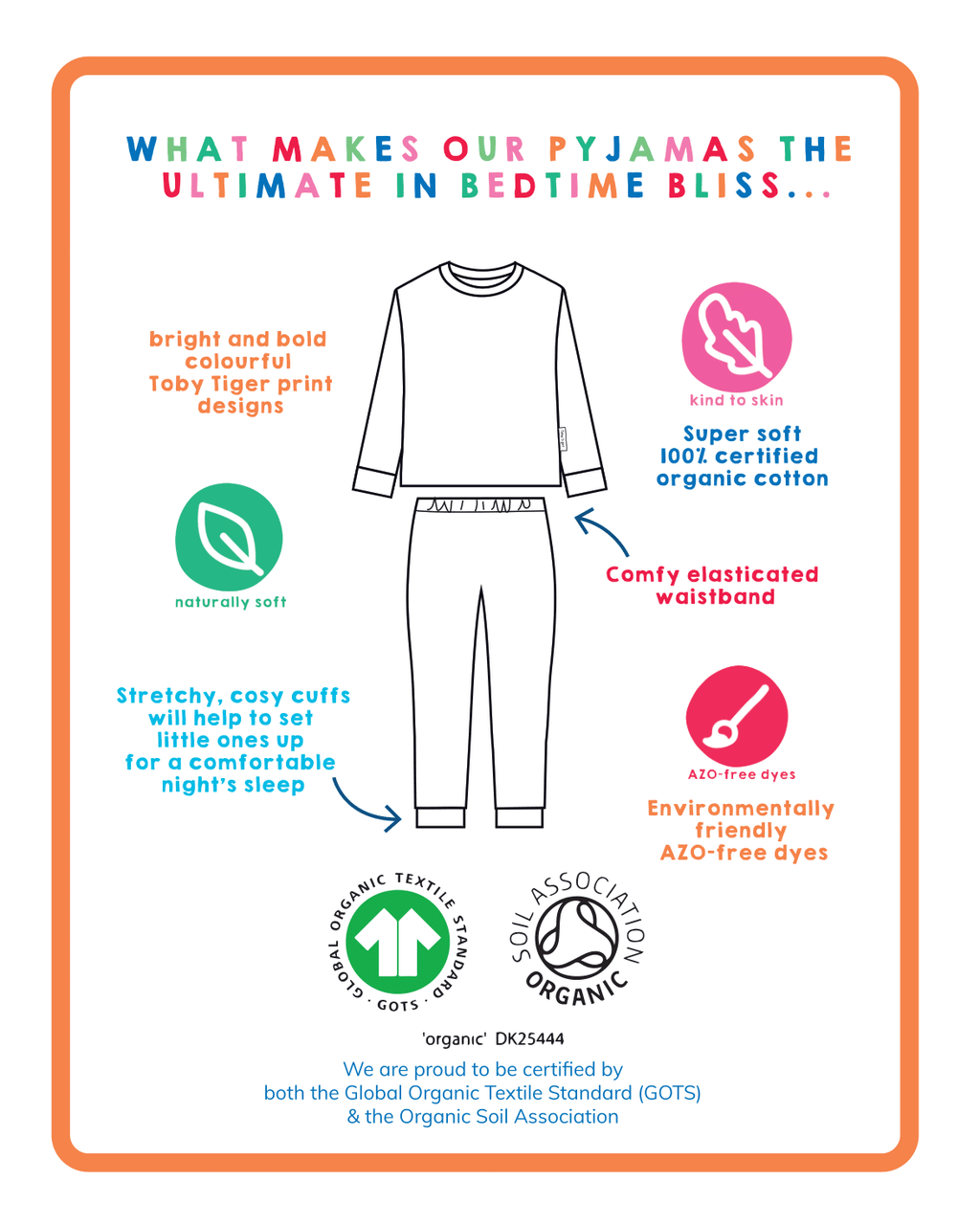 Organic Bold Floral Print Pyjamas for Kids