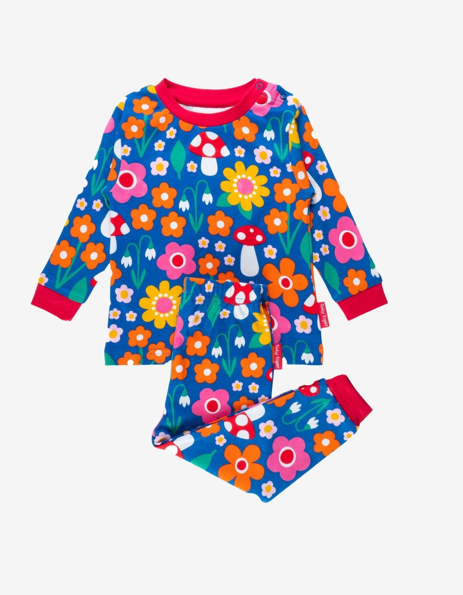 Organic Floral Mushroom Print Pyjamas for Kids