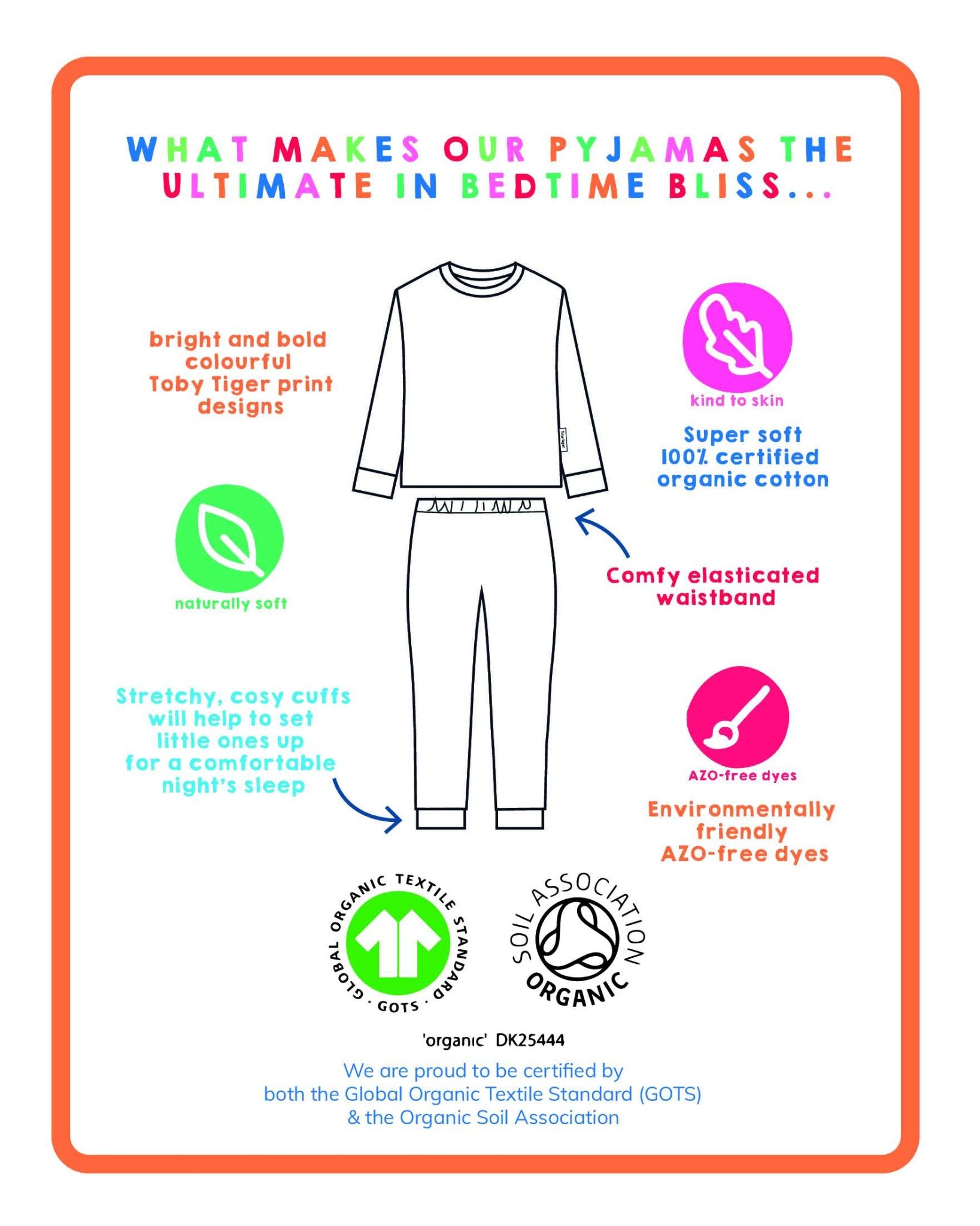 Organic Transport Print Pyjamas for Kids