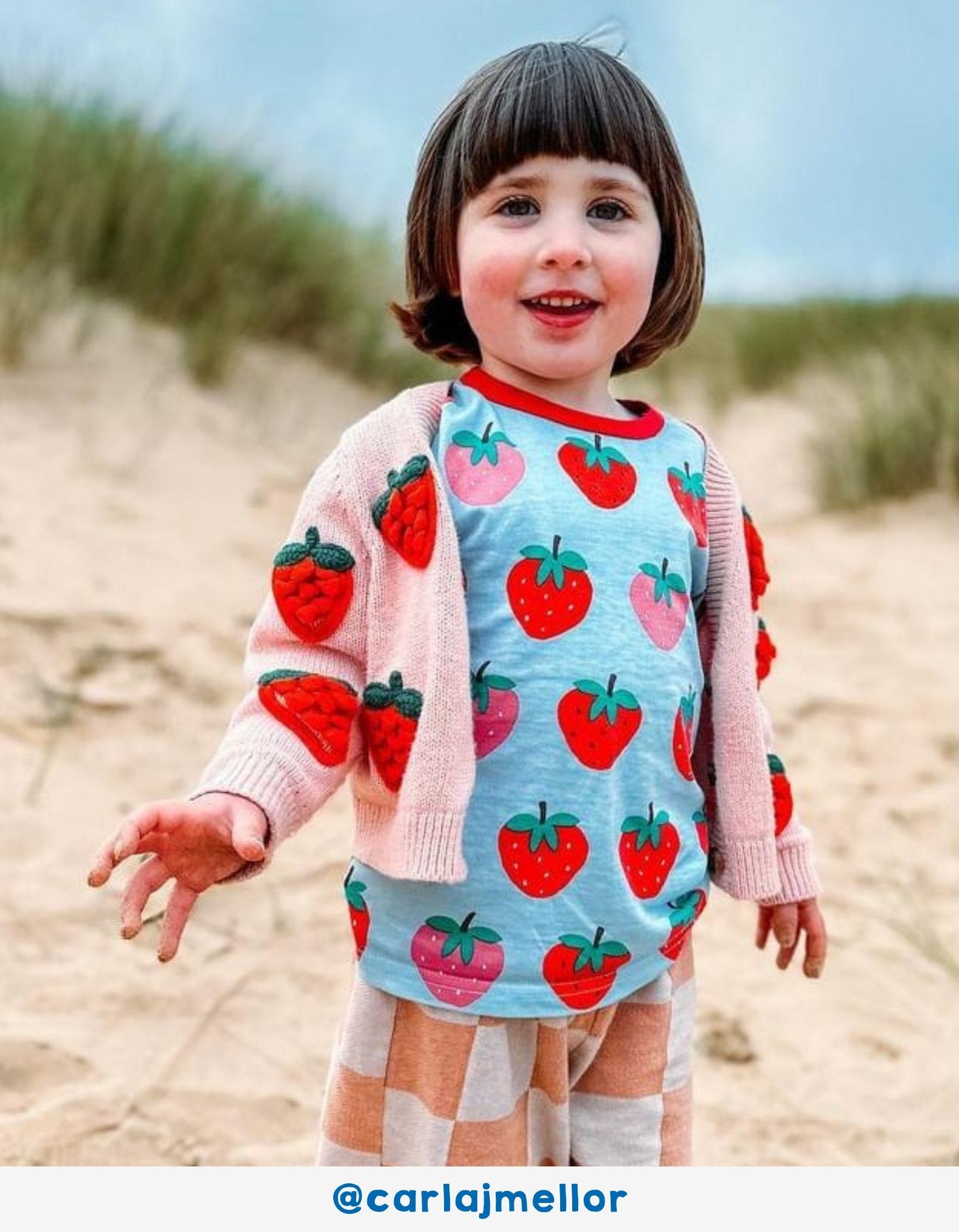 Organic Strawberry Print Short Pyjamas for Kids