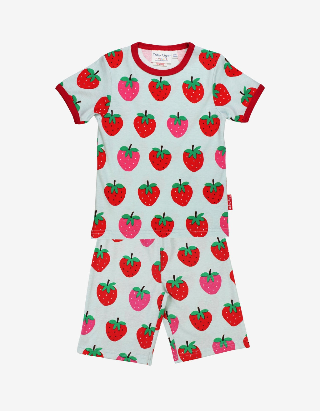 Organic Strawberry Print Short Pyjamas for Kids