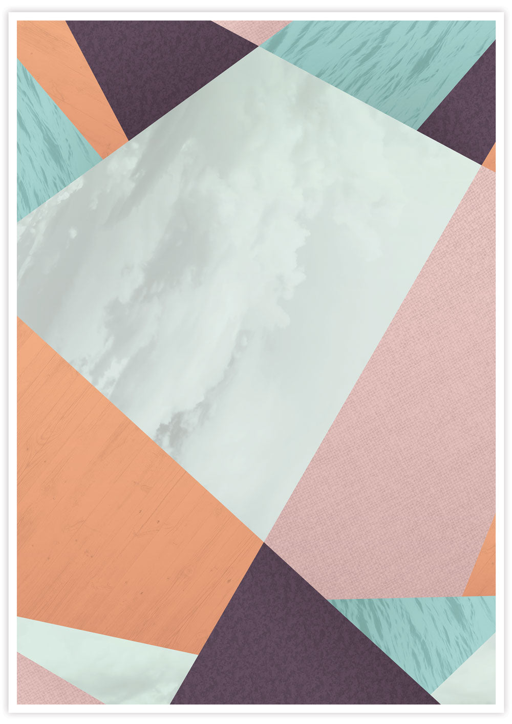 Cherry Blossom Geometric Art Print