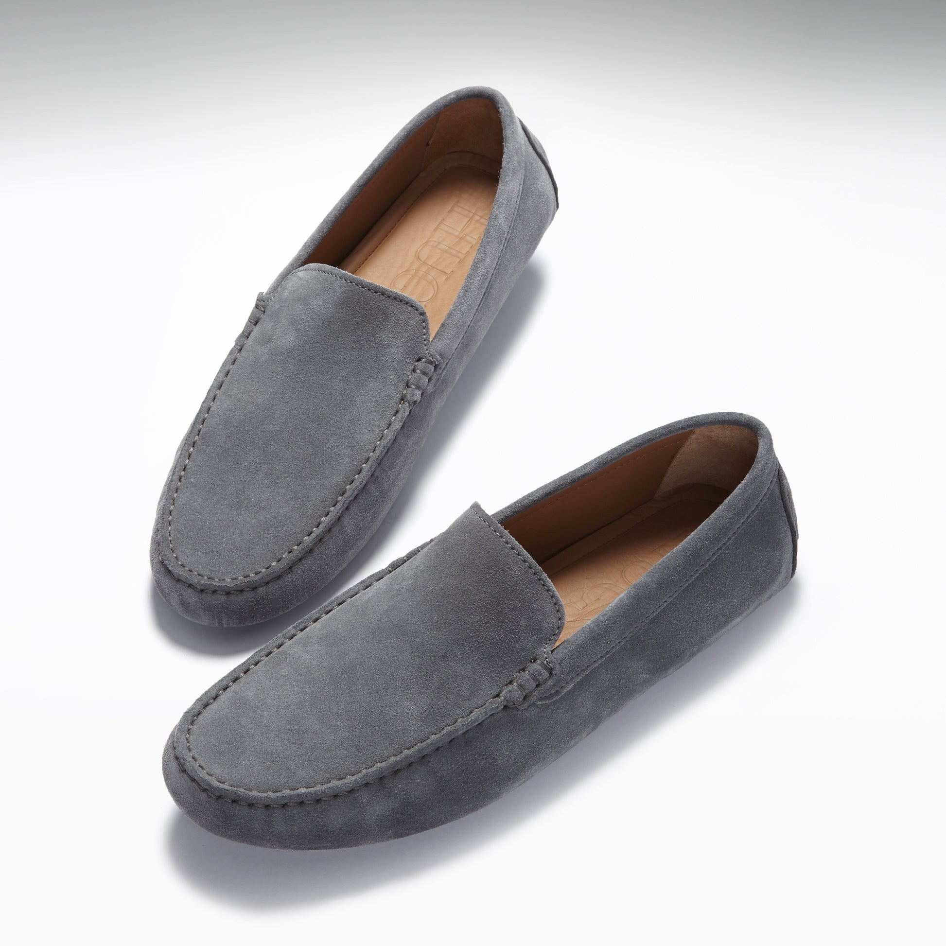 Slate Grey Suede Driving Loafers