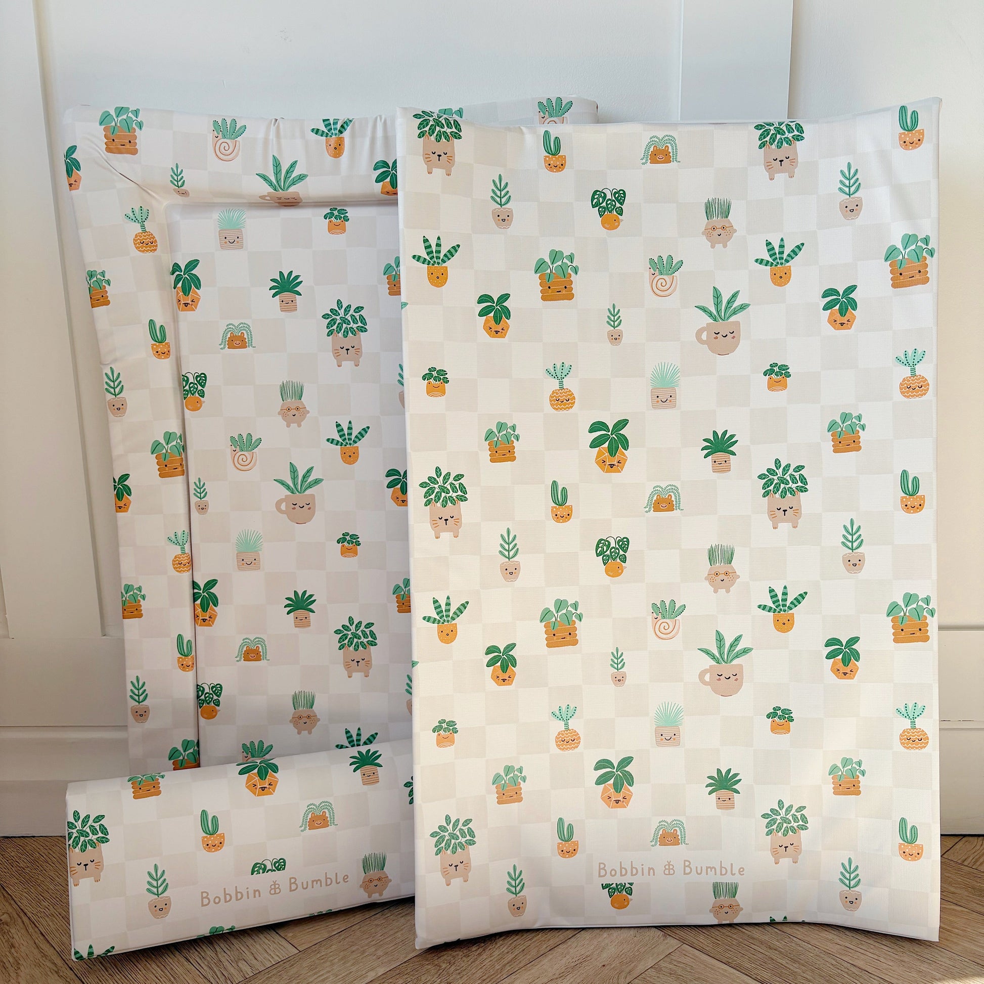 Anti-Roll Wedge Baby Changing Mat - Pot Plants