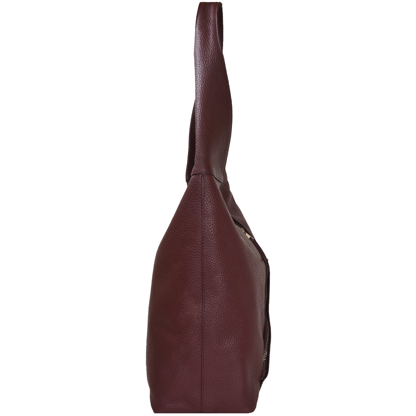 Maroon Zip Leather Shoulder Hobo Bag Brix and Bailey Ethical Handbag Brand