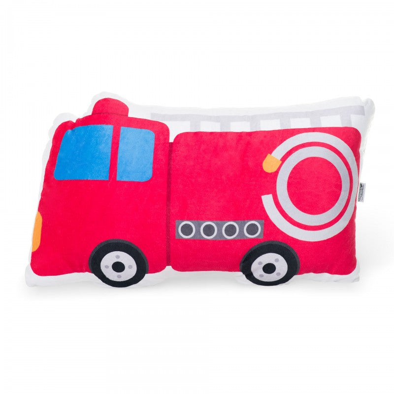 Firetruck Decorative Pillow for Kids – Fun & Safe Plush Toy by Sówka at brixbailey.com