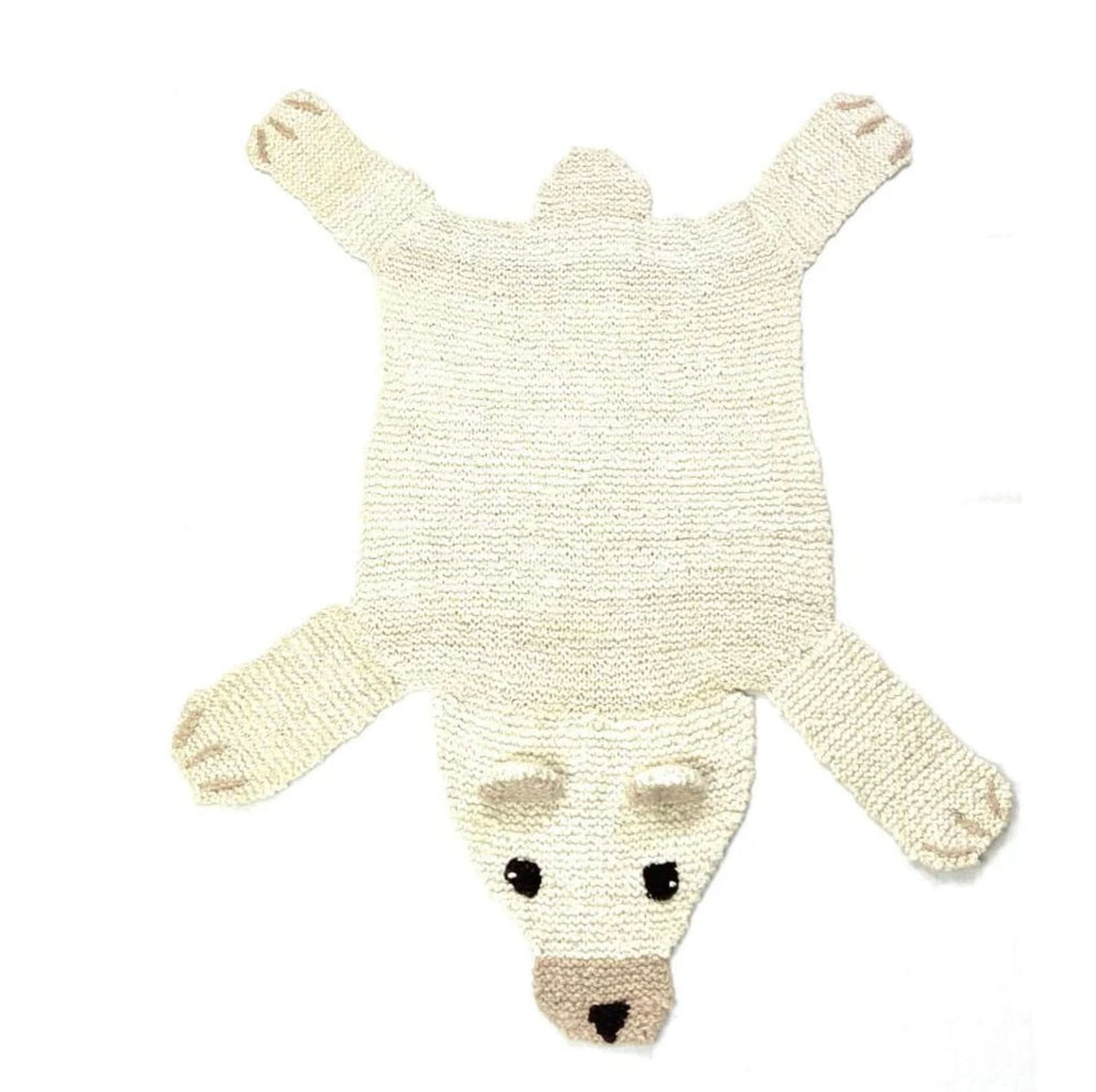 Organic Wool Play Mat Polar Bear 20 x 40 Inches