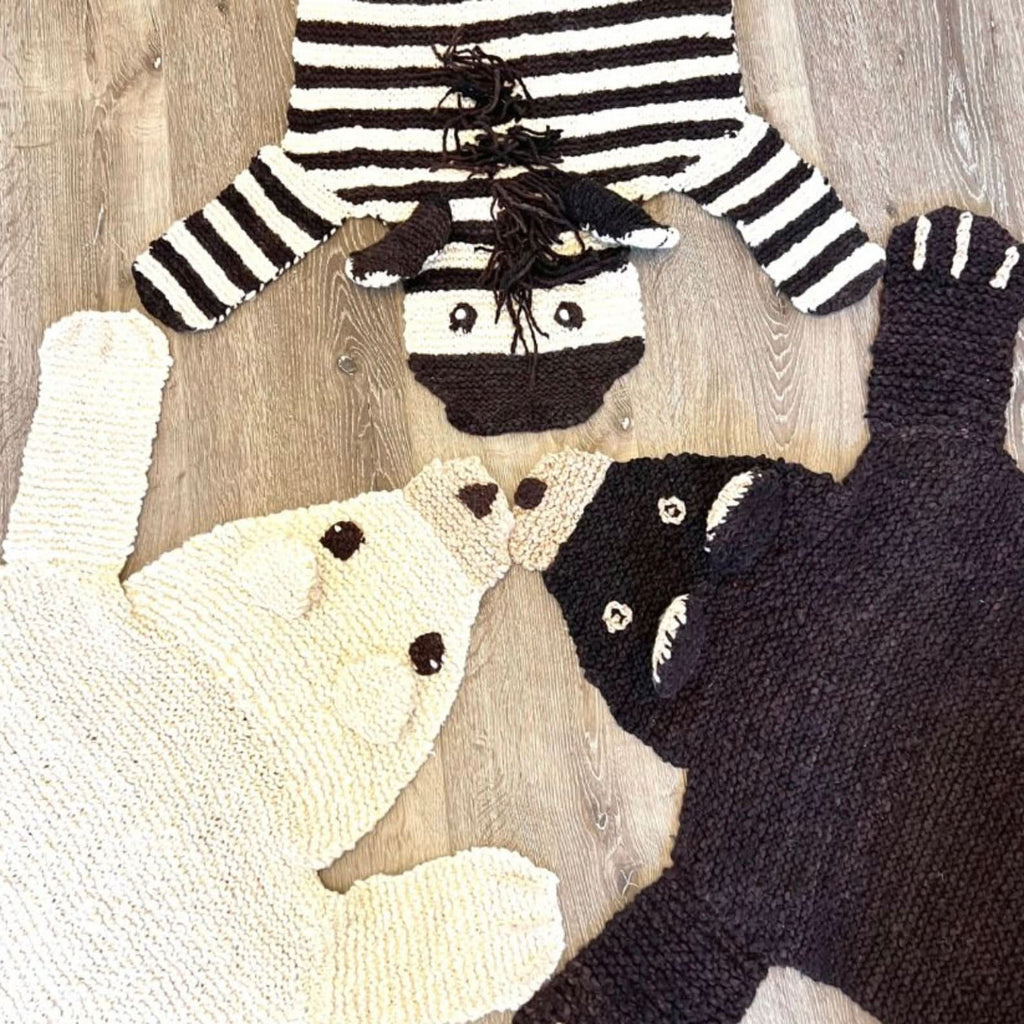 Organic Wool Play Mat Polar Bear 20 x 40 Inches