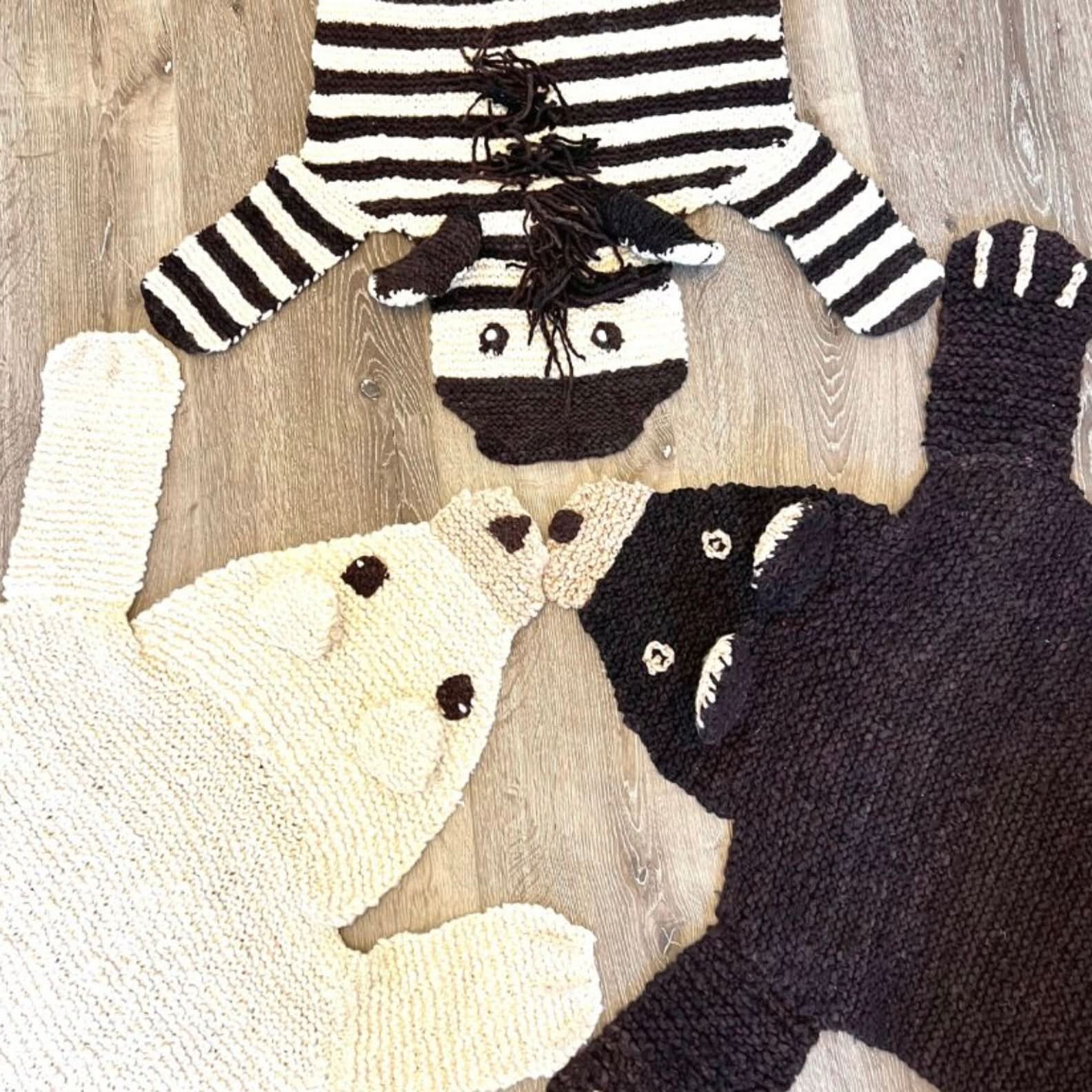 Organic Wool Play Mat Polar Bear 20 x 40 Inches