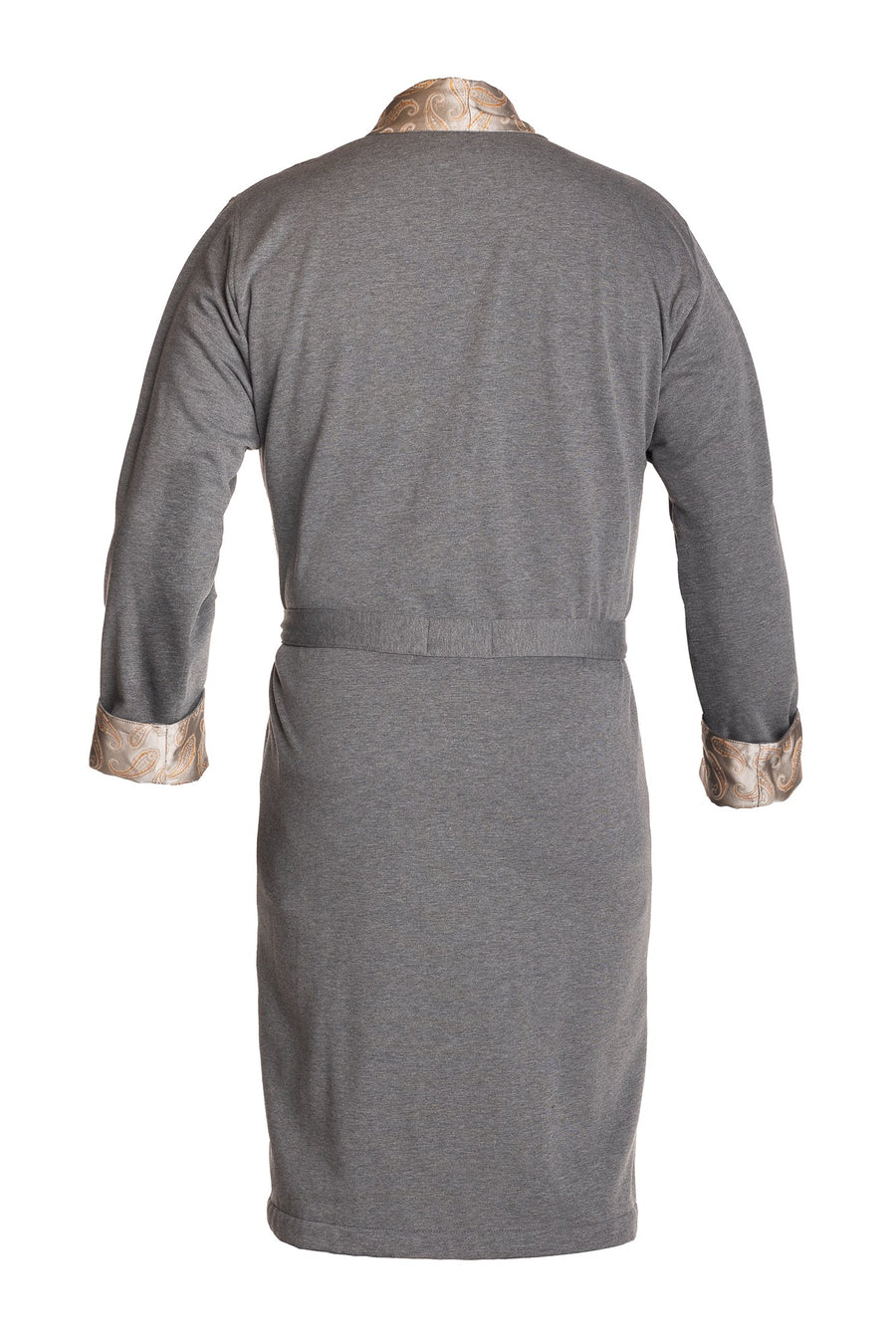 PRII Gray Paisley Silk-Collared Robe – Luxurious & Comfortable by Prii at www.brixbailey.com