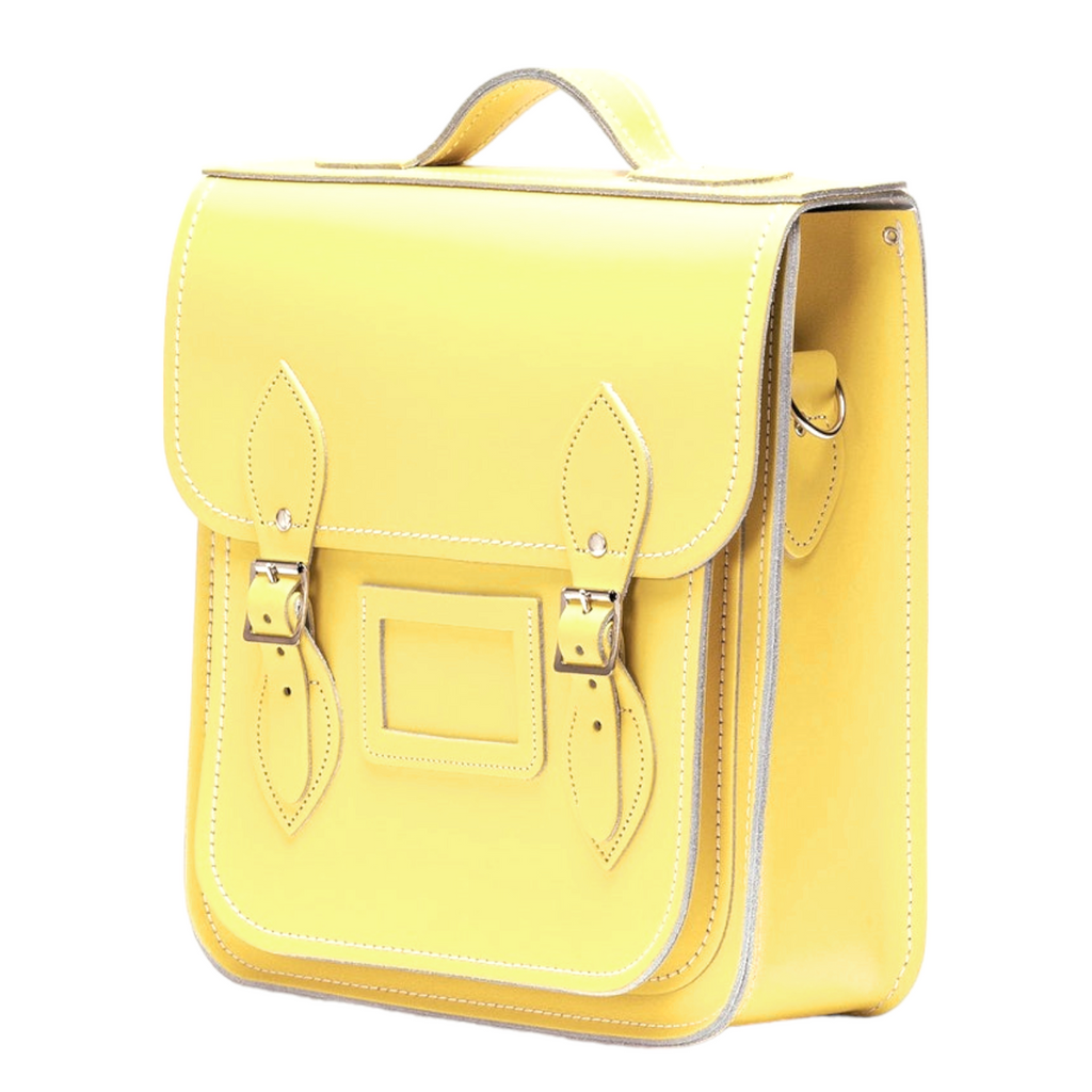 Handmade Leather City Backpack - Primrose Yellow