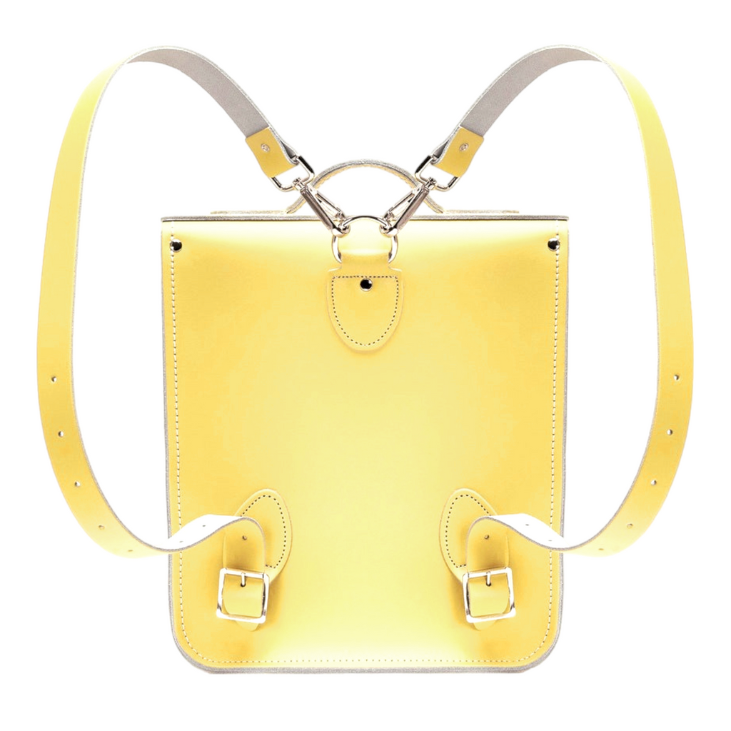 Handmade Leather City Backpack - Primrose Yellow