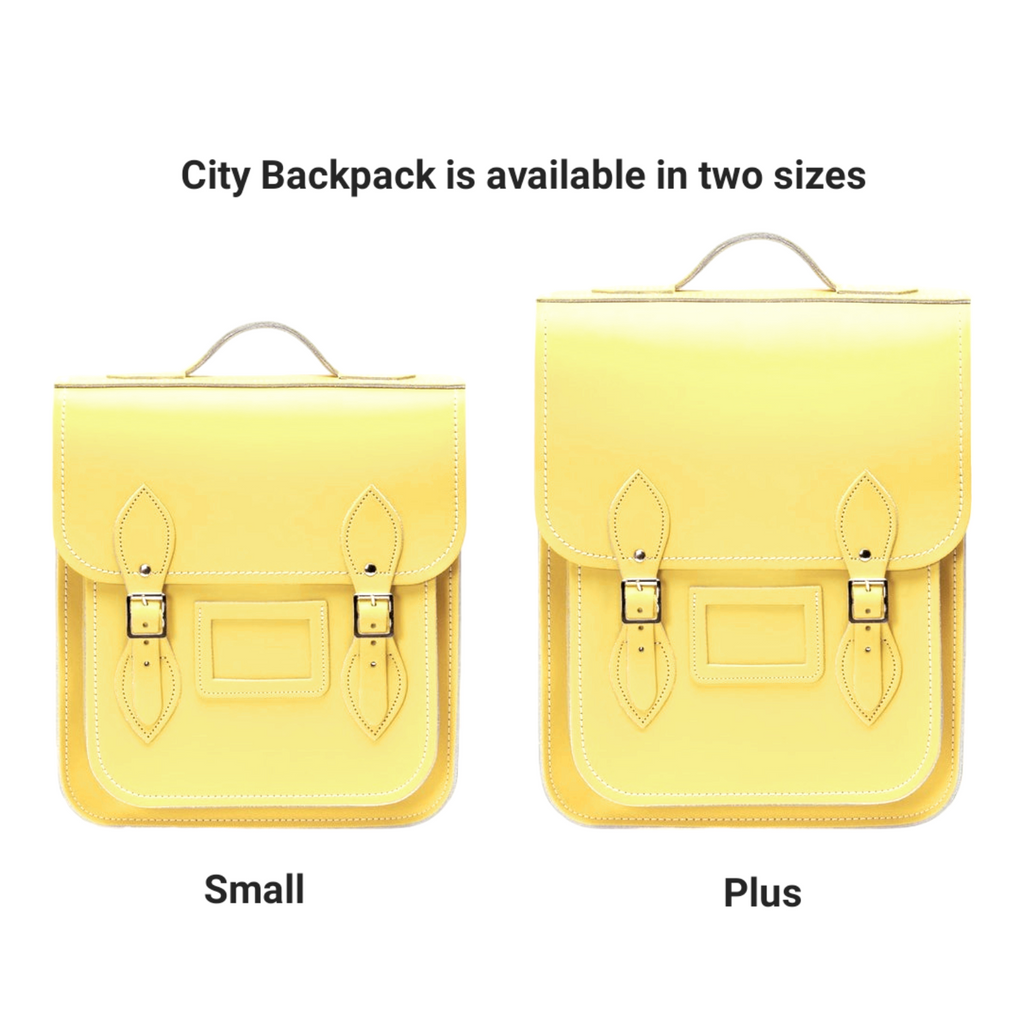 Handmade Leather City Backpack - Primrose Yellow