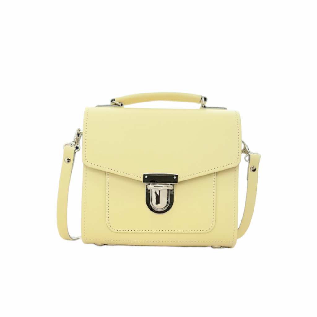 Handmade Leather Sugarcube Handbag - Primrose Yellow