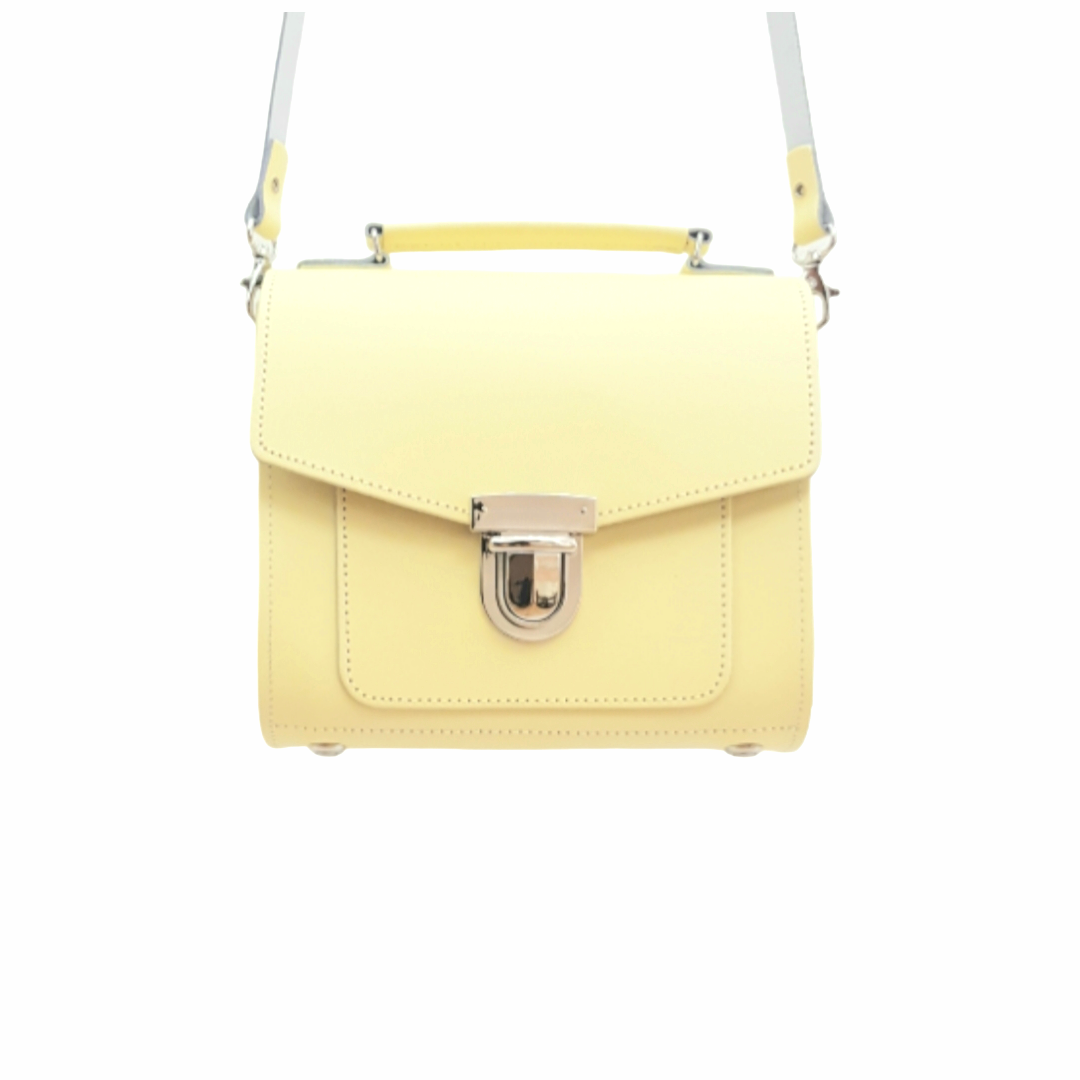 Handmade Leather Sugarcube Handbag - Primrose Yellow