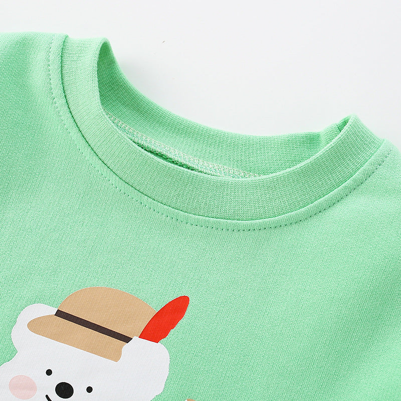 Violin Bear Cotton Hoodie for Baby Boys and Girls