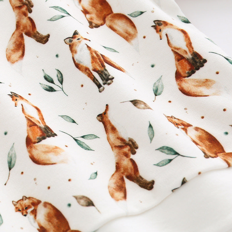 Baby Organic Cotton Fox Graphic Long Sleeve Hoodie