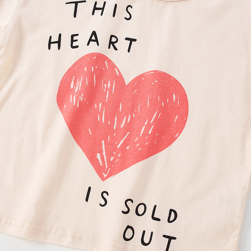 Baby Girl Heart Pattern Long Sleeve Valentine Shirt