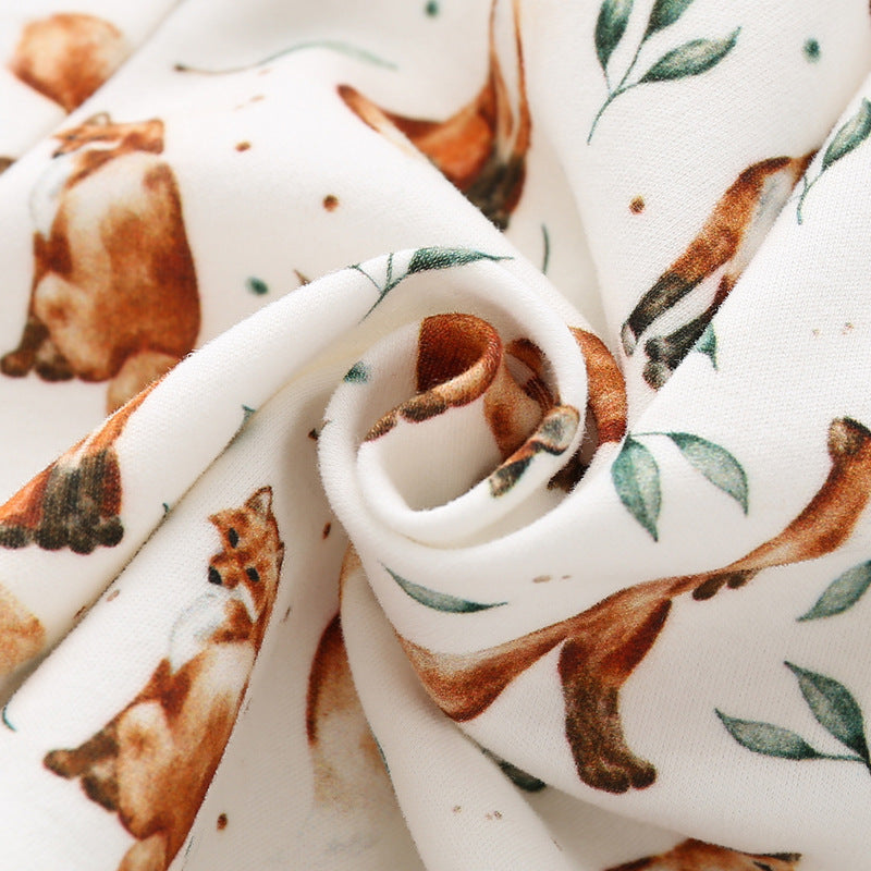 Baby Organic Cotton Fox Graphic Long Sleeve Hoodie