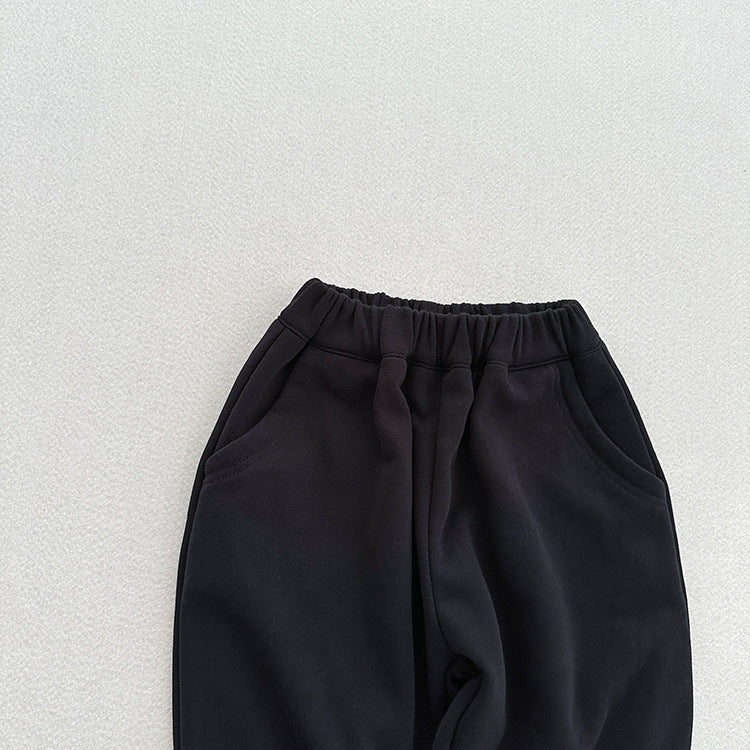 Kids Spring and Autumn Solid Color Sportswear Pants