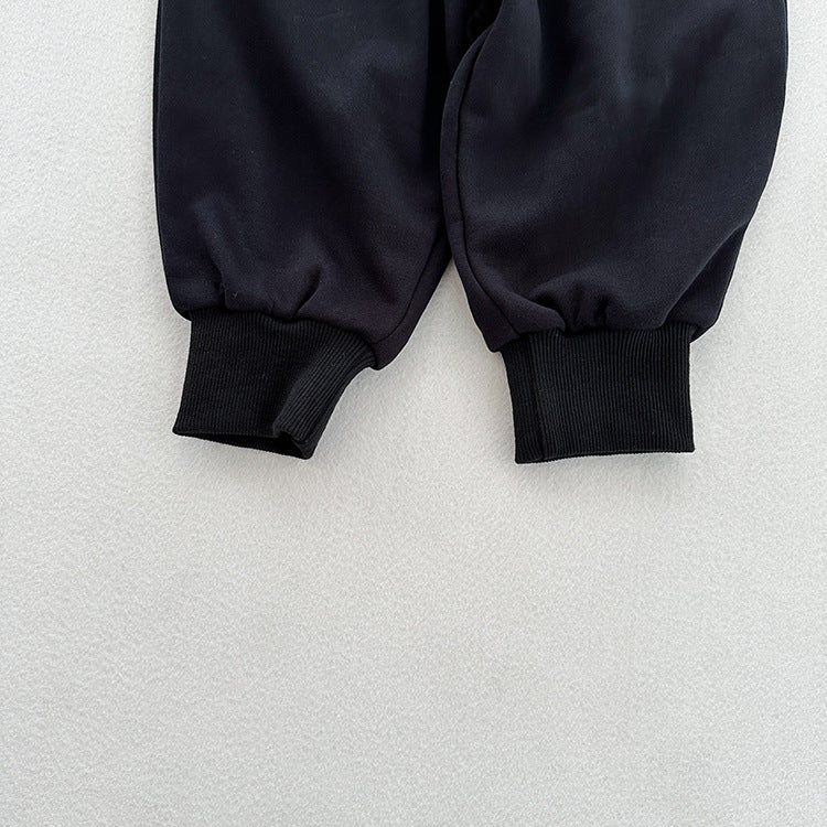 Kids Spring and Autumn Solid Color Sportswear Pants