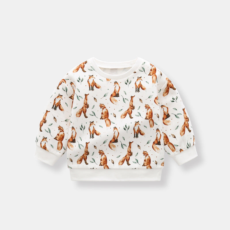 Baby Organic Cotton Fox Graphic Long Sleeve Hoodie
