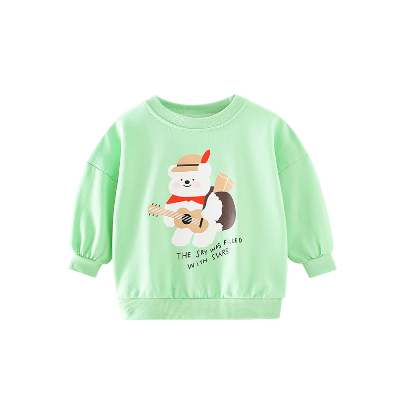 Violin Bear Cotton Hoodie for Baby Boys and Girls