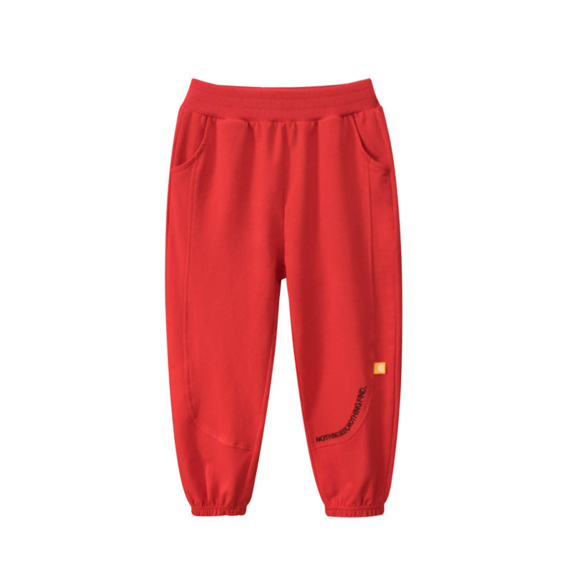Baby Cotton Trousers with Letters Pattern