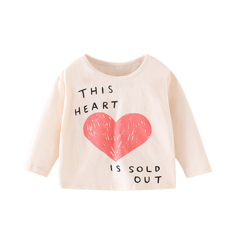 Baby Girl Heart Pattern Long Sleeve Valentine Shirt