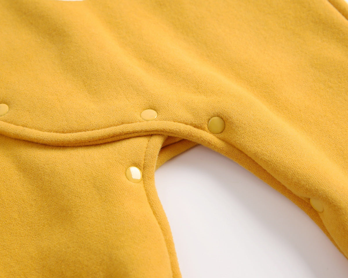 Baby Boy Cartoon Pattern Longsleeve Romper with Matching Hat